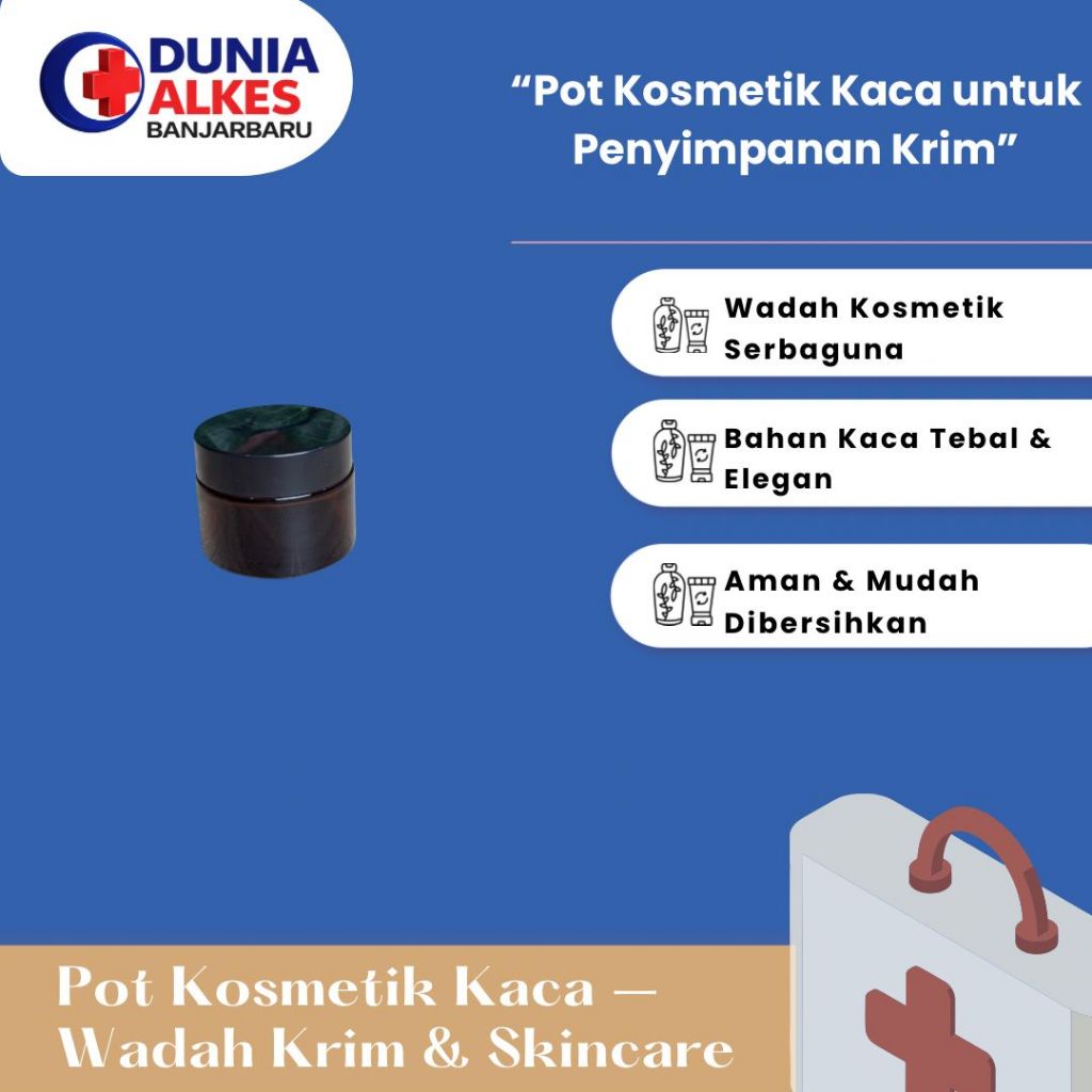 Pot Kosmetik 50grm Kaca