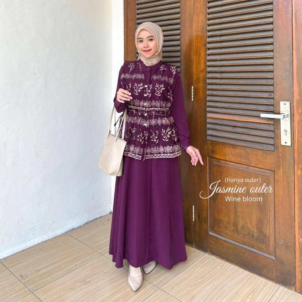 Jasmine Outer Vest Brokat Premium By Embun Hijab - Outer Brokat Premium Terbaru