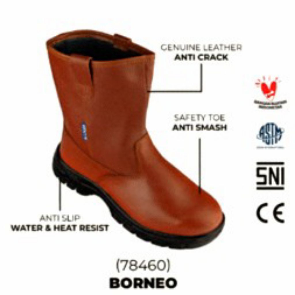 Sepatu Safety Kent Borneo Type Model 78460 Coklat Sepatu Safety Shoes Keselamatan Kerja Proyek 100%O