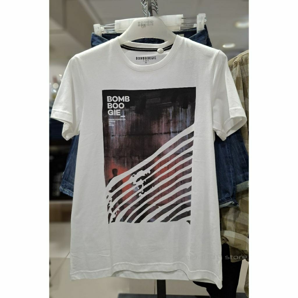 BOMBBOOGIE 100% ORIGINAL KAOS PUTIH PRIA BOMBBOOGIE ORIGINAL