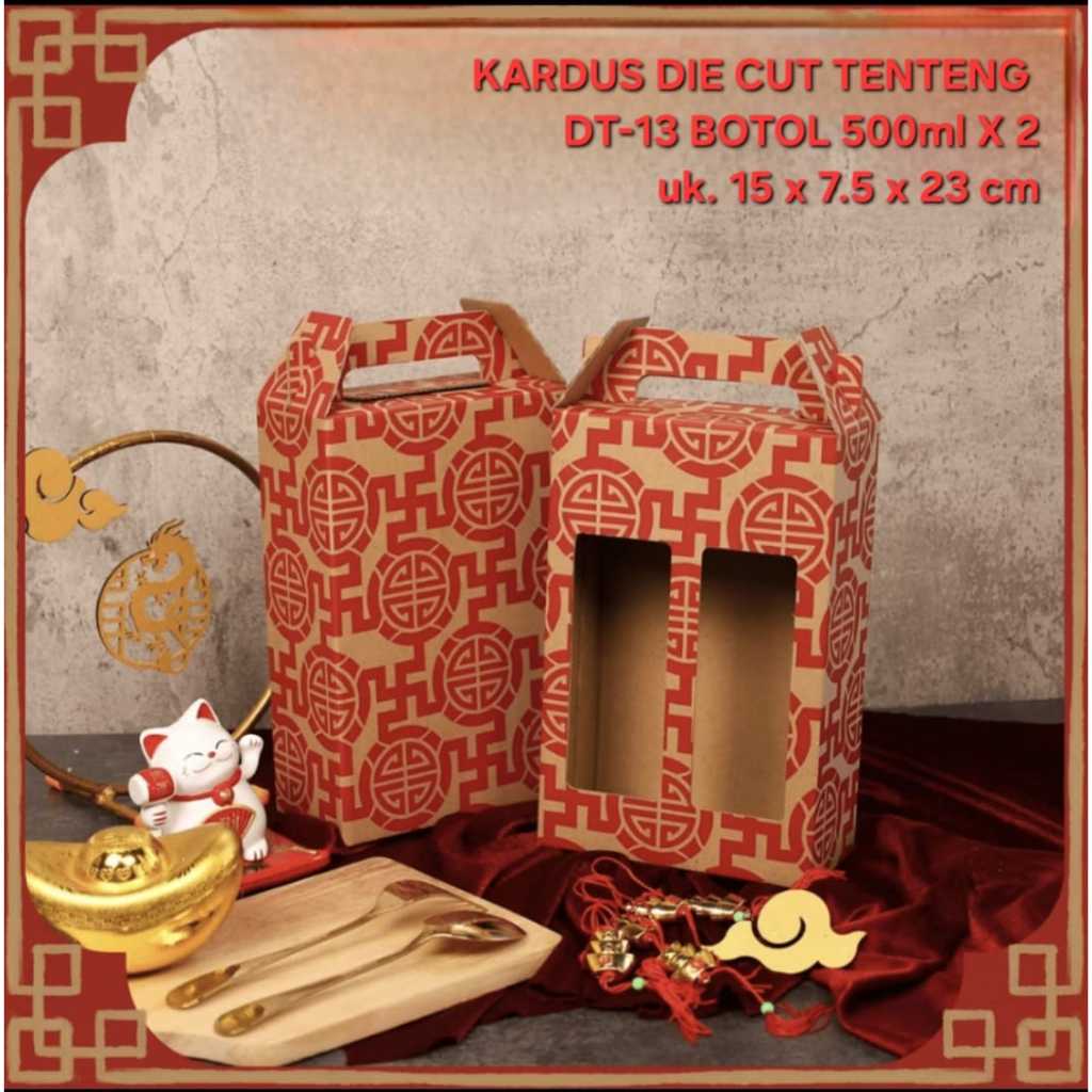 5pcs KOTAK KARDUS DIE CUT BOTOL 2x500ml DUS HAMPERS BOX TENTENG DT-13 IMLEK
