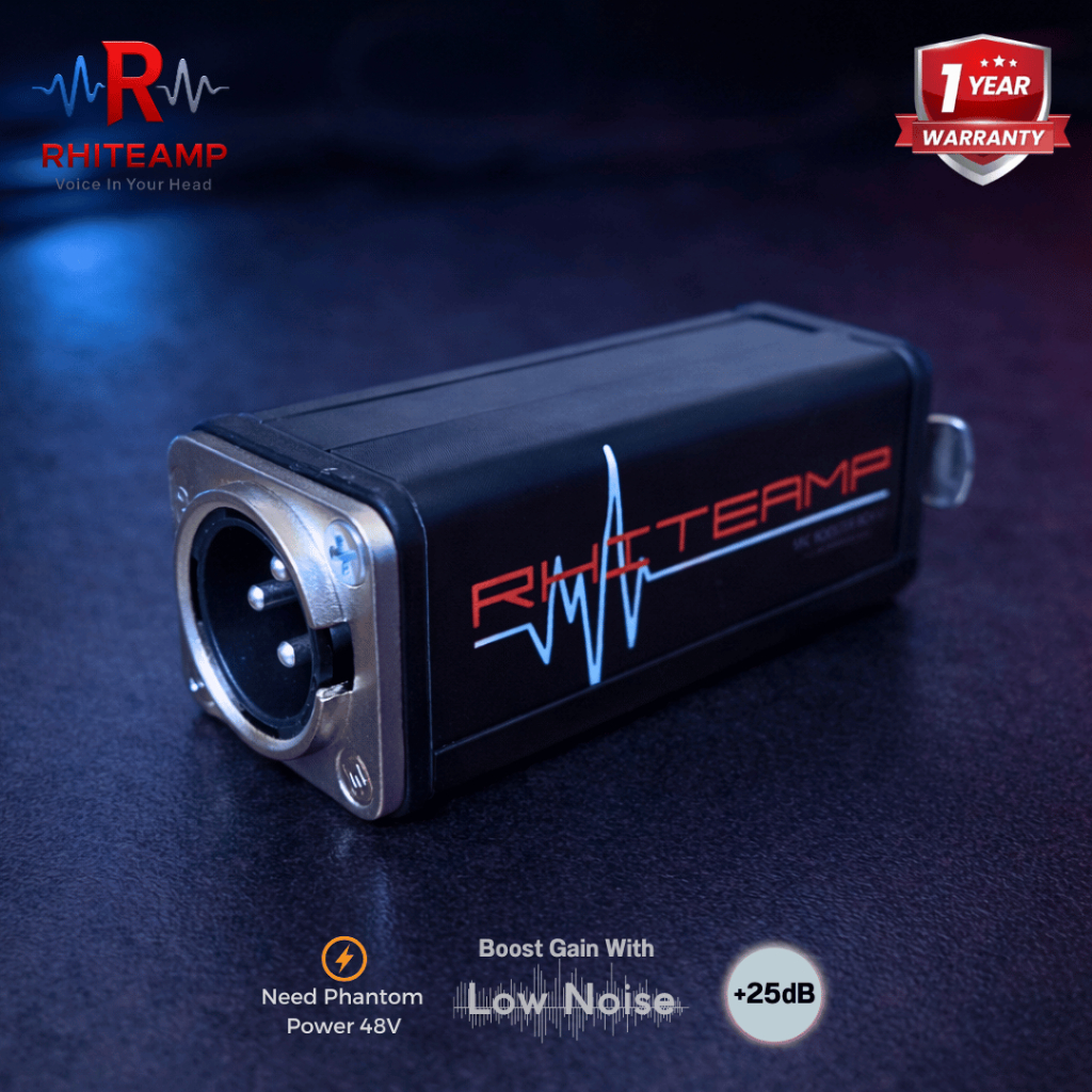 Rhiteamp Mic Booster Box V1  Penguat signal microphone dynamic