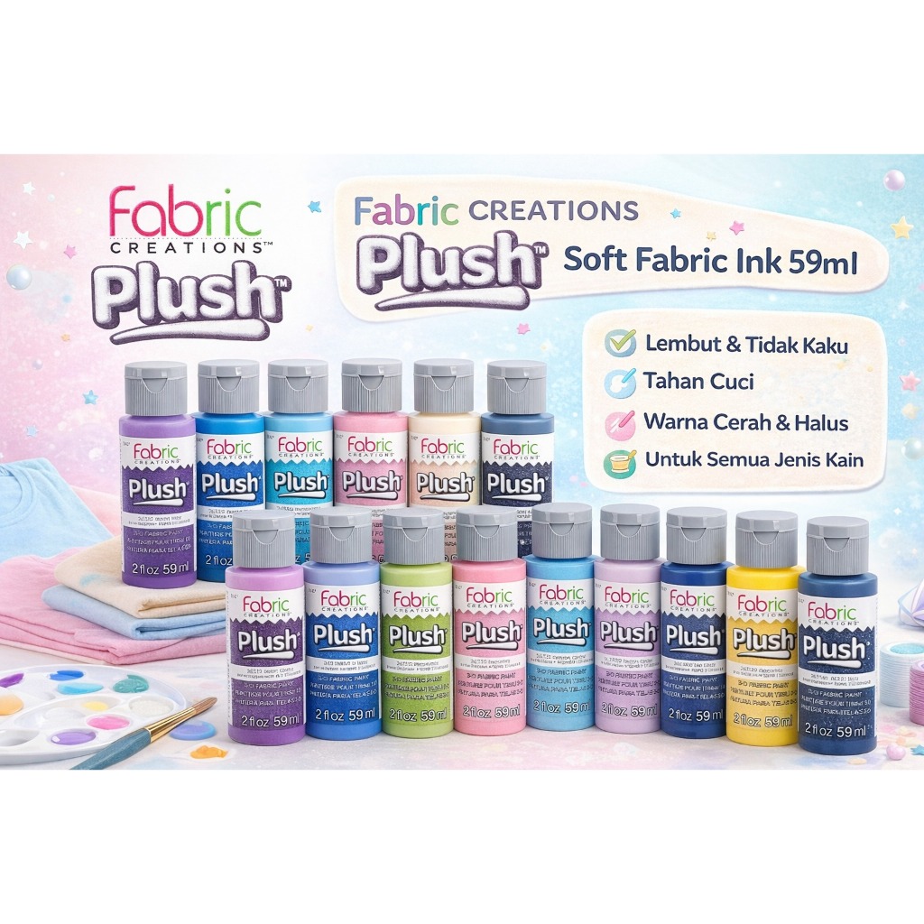 Fabric Creations Plush 59ml – Soft Fabric Ink Premium untuk DIY & Custom
