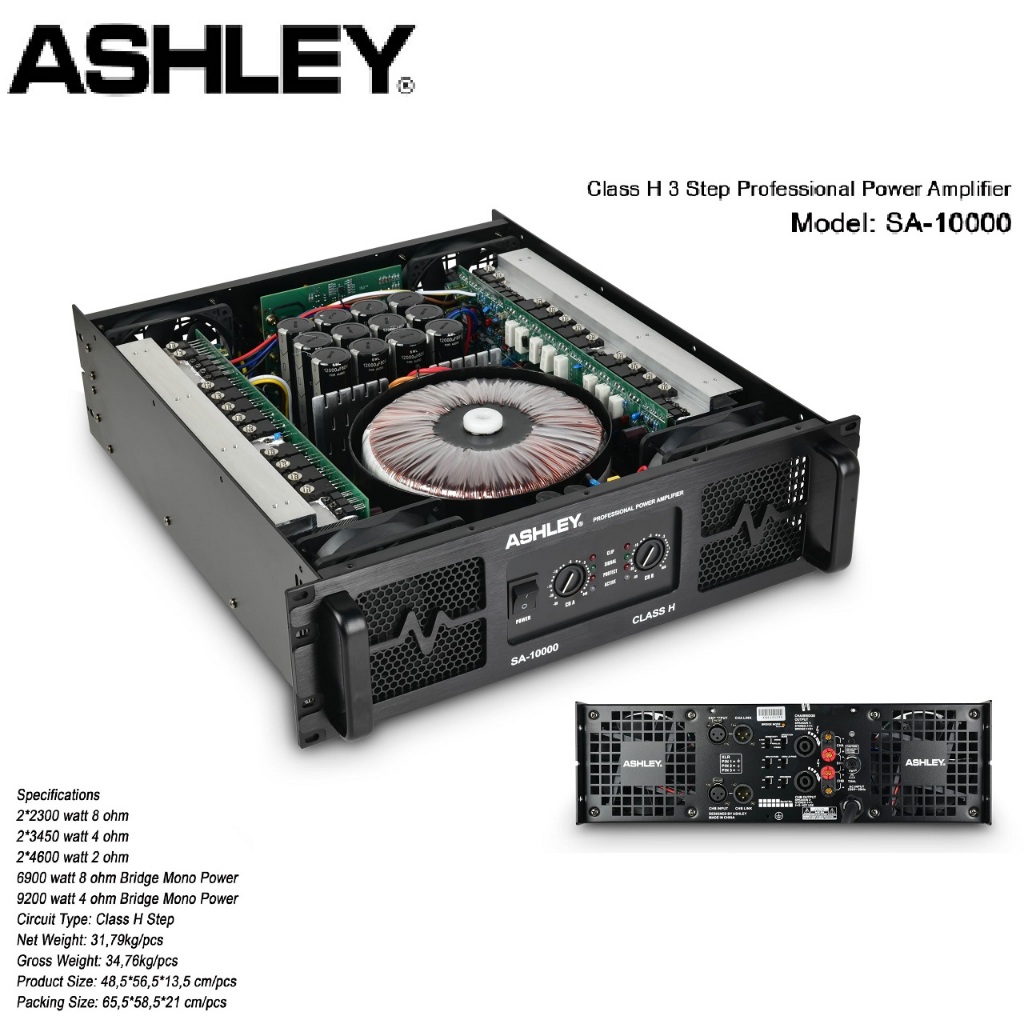 Power Amplifier ASHLEY SA10000 SA 10000 Original CLASS H 3 Step