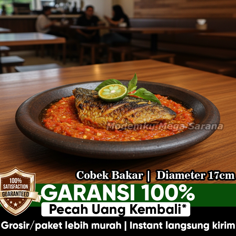 Piring Tahu Gejrot Cobek Gerabah Cobek Tanah Liat Asli Cobek Sambal Gami - Diameter 17 cm Cobek Tau 