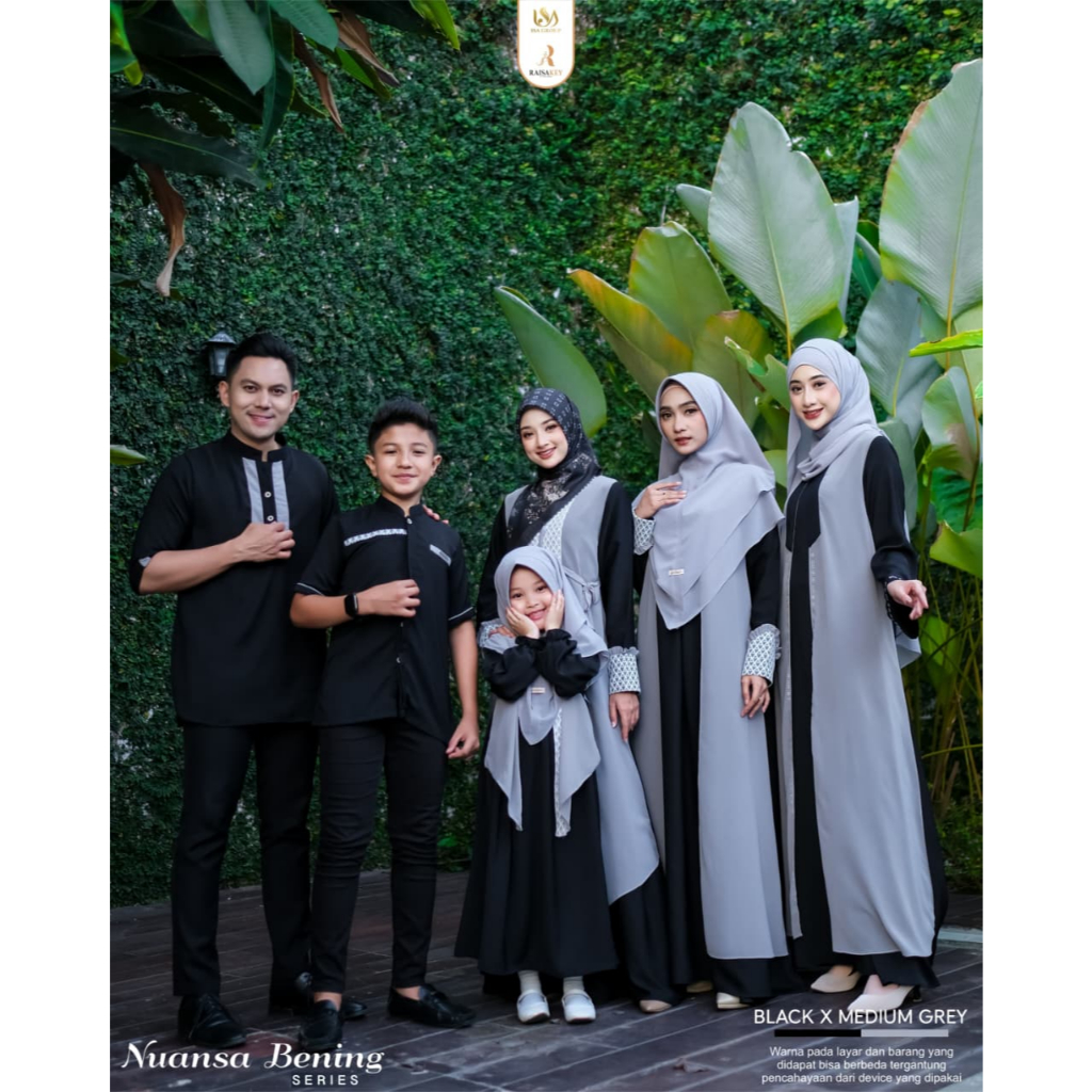 Sarimbit Nuansa Bening Warna Black x Medium Grey by Raisakey