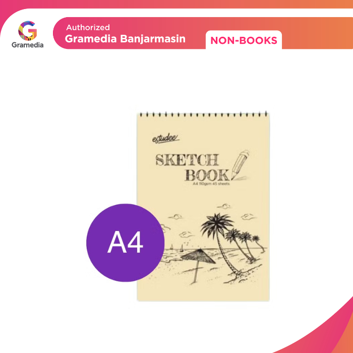 Gramedia Banjarmasin - ESTUDEE SKETCHBOOK A4 110GSM 45SHT PORTRAIT UPPER RING