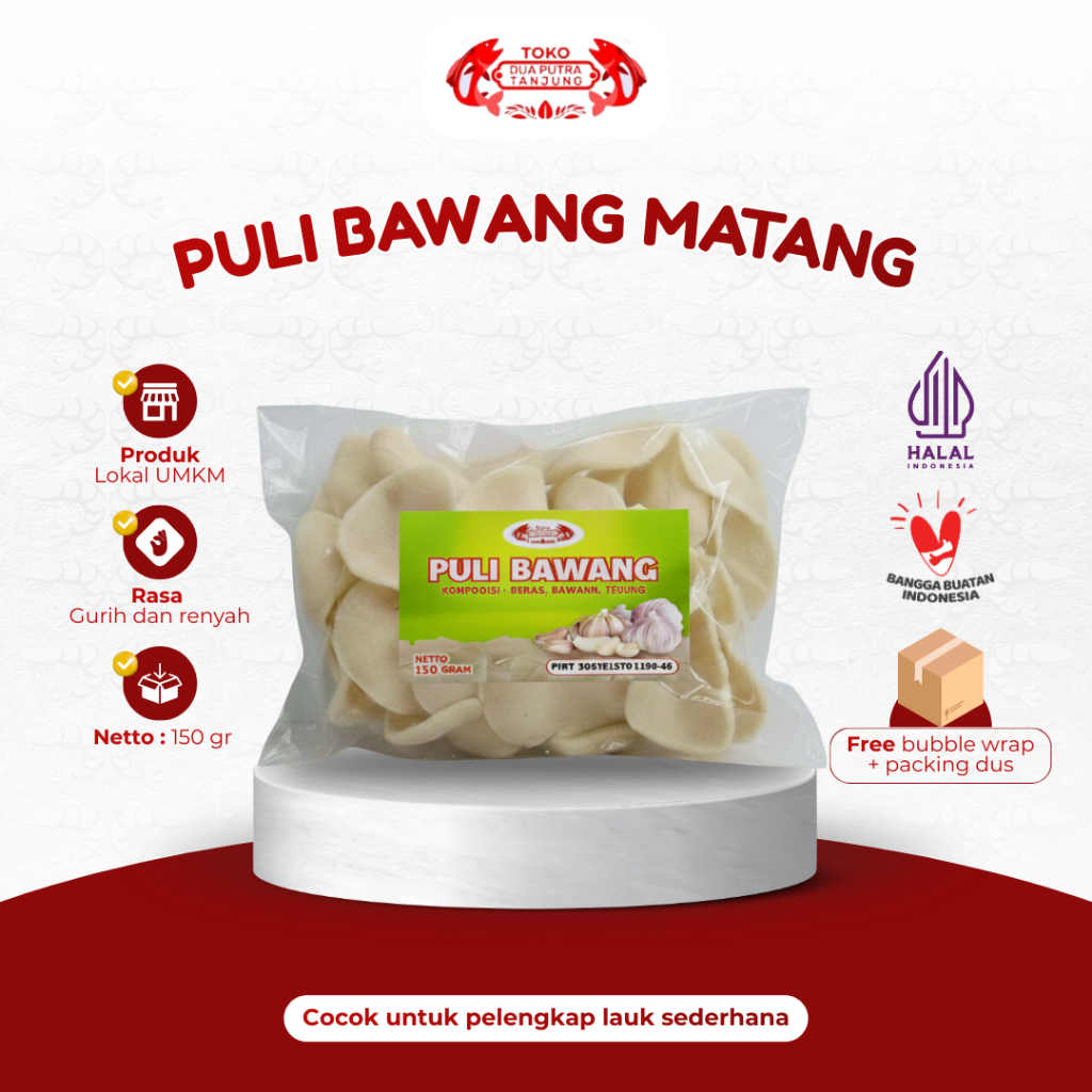 Dua Putra Tanjung Kerupuk Puli Bawang Matang 150gr Krupuk Cemilan Makanan Ringan Gurih Renyah