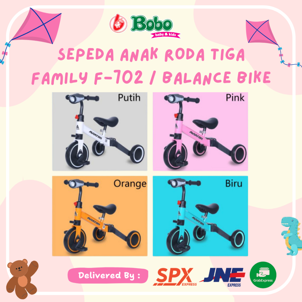 Sepeda Anak Roda Tiga Family F-702 / Balance Bike