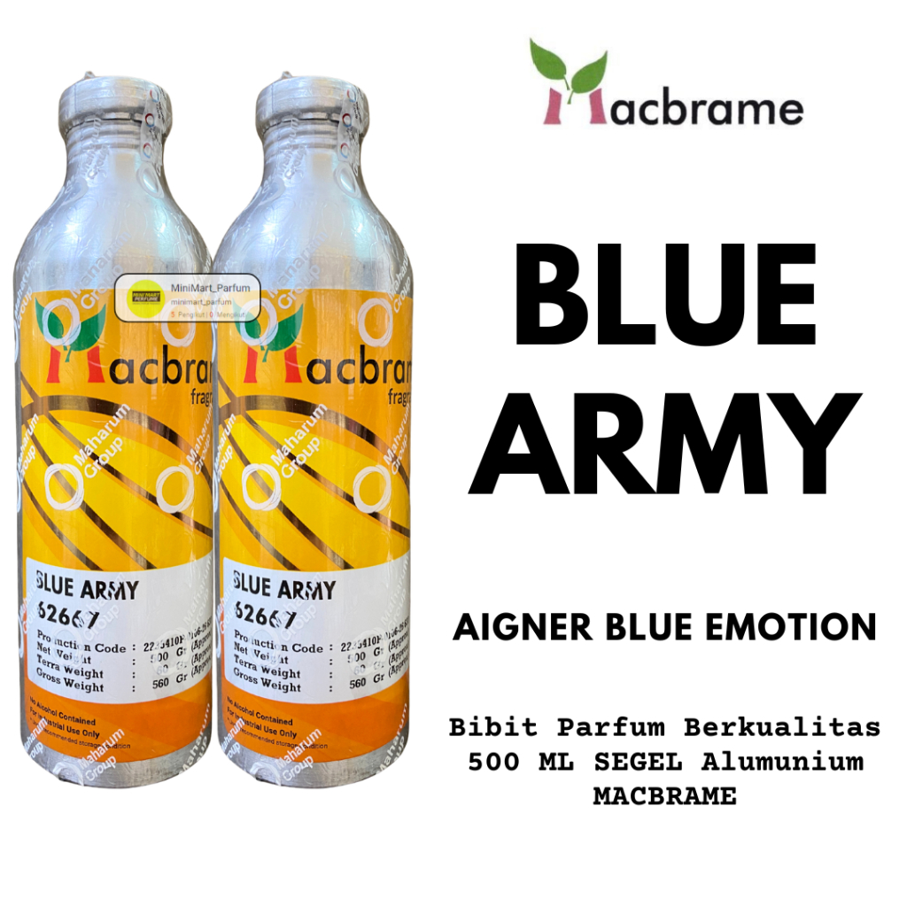 Bibit Parfum AIGNER BLUE ( Blue Army ) 500 ML SEGEL Alumunium MACBRAME