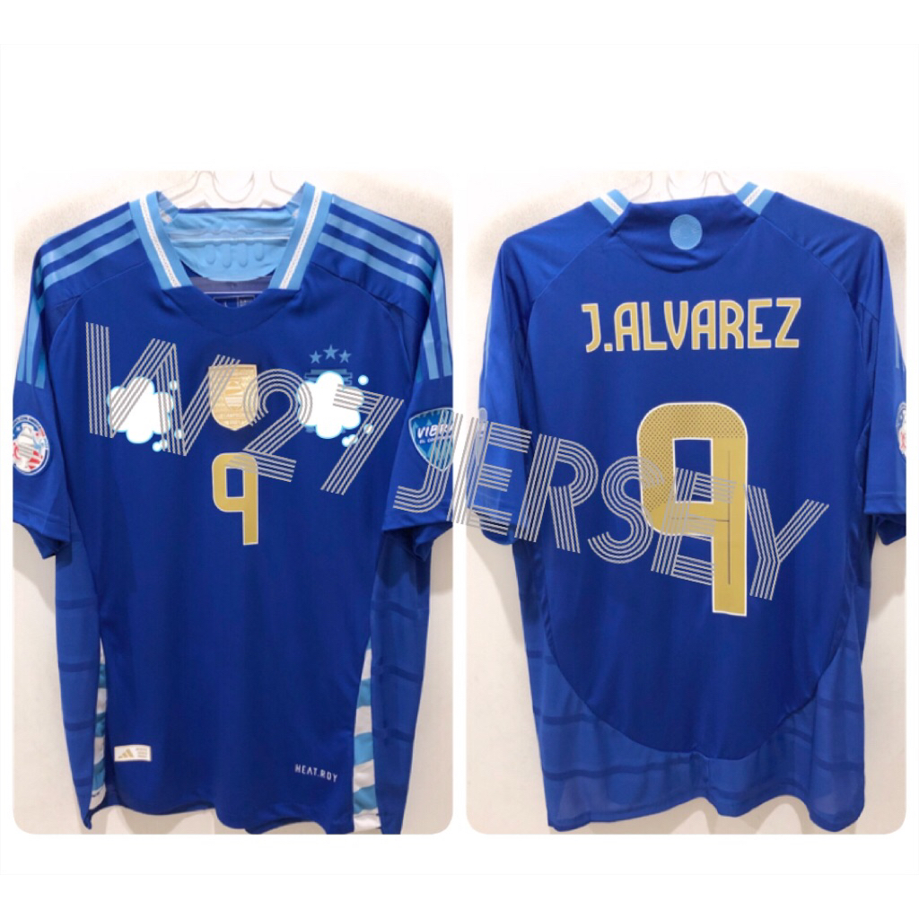 JERSEY PLAYER ISSUE - ARGENTINA AWAY name player J.Alvarez + Patch