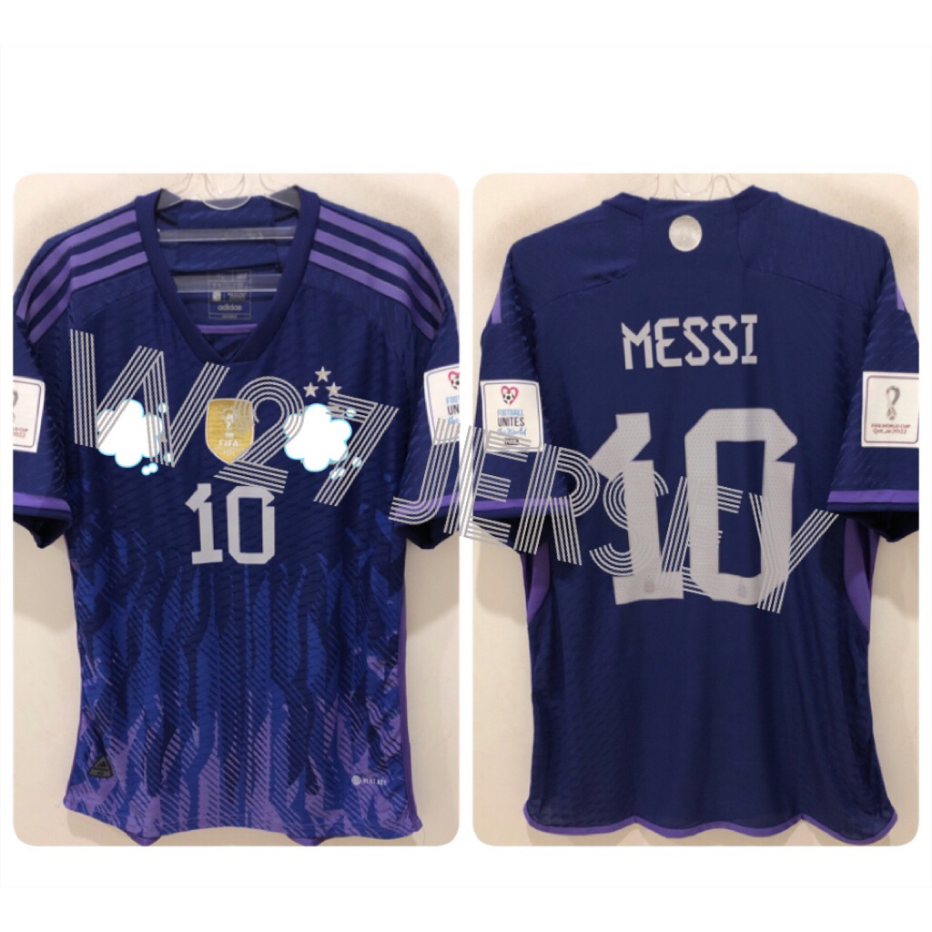 JERSEY PLAYER ISSUE - ARGENTINA AWAY (BINTANG 3) name player Messi + Patch