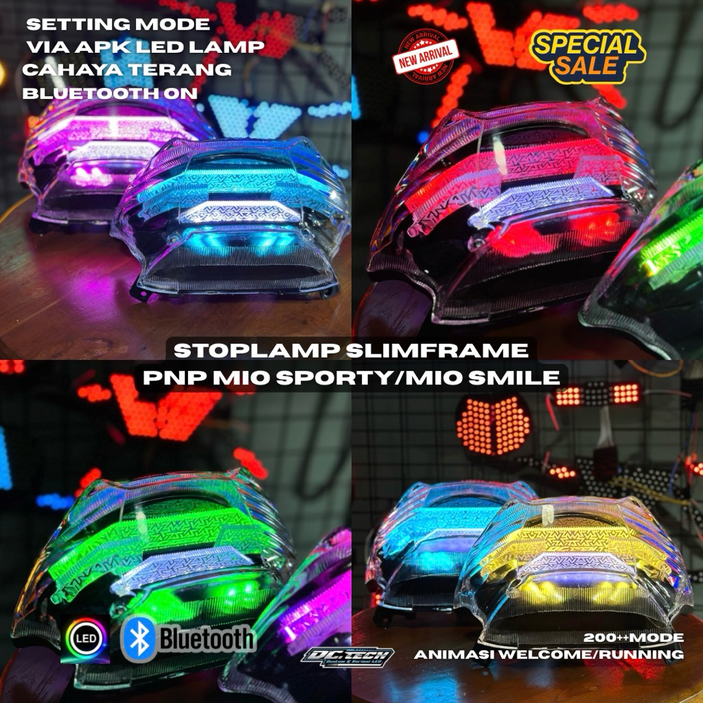 LAMPU STOPLAMP MIO SPORTY / SMILE CUSTOM RGB SLIMFRAME