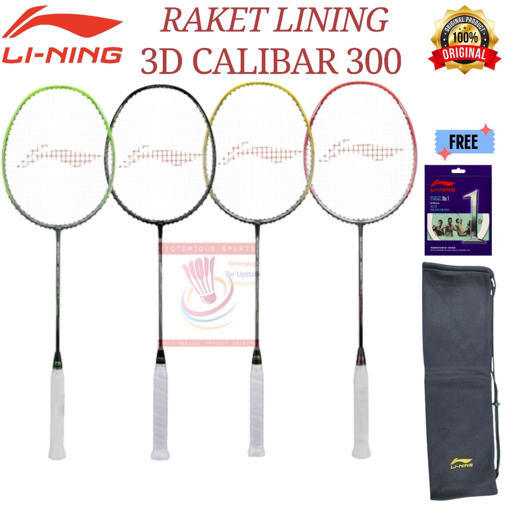 RAKET BADMINTON LINING 3D CALIBAR 300 300 BOOST 300 COMBAT ORIGINAL