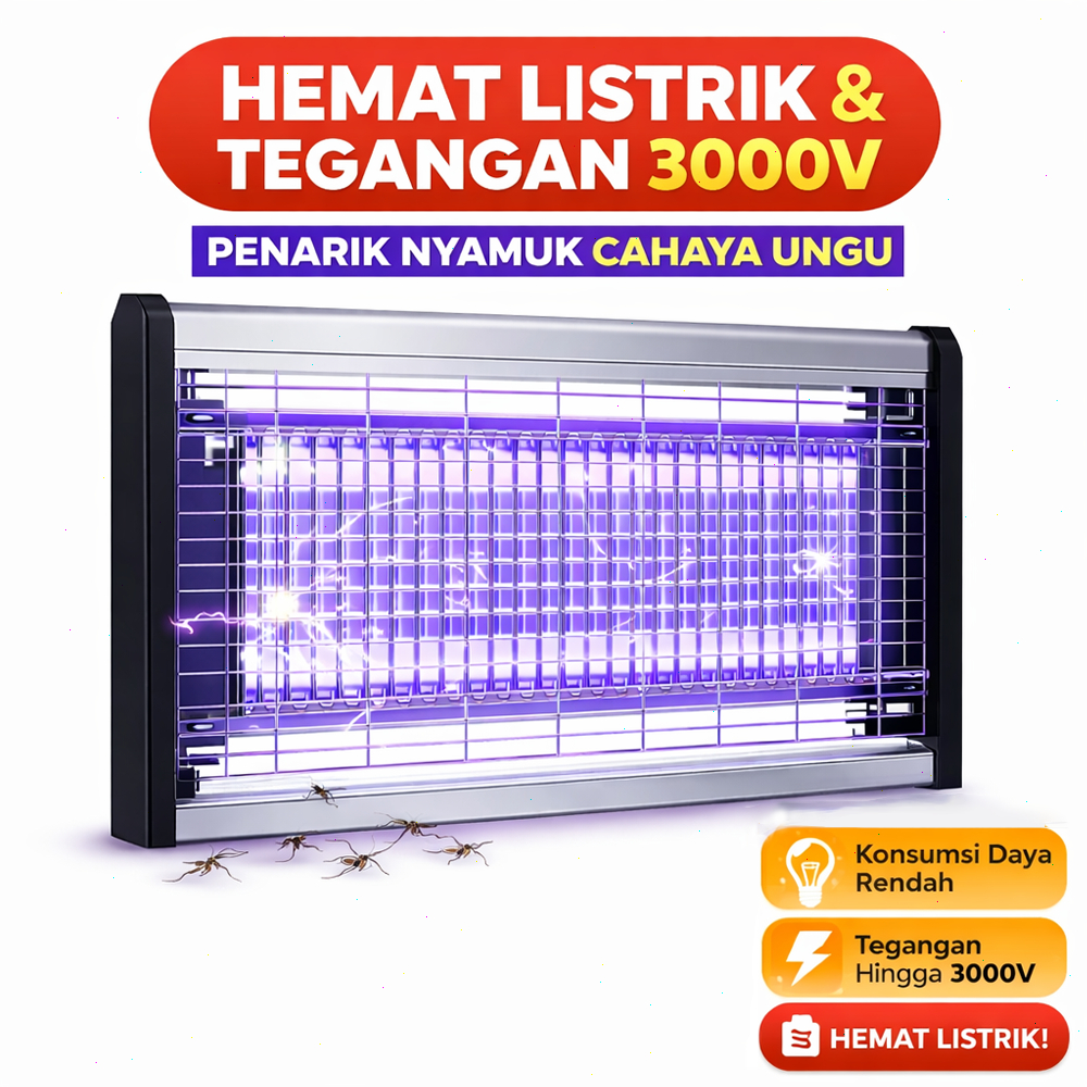 3000V Perangkap Nyamuk Hemat Listrik Ekstra Pembunuh Nyamuk Lampu UV Lampu nyamuk elektrik Industria