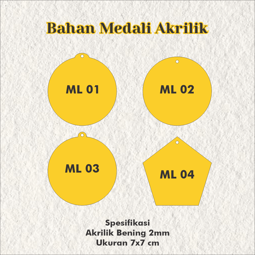 AKRILIK 2MM BENING BAHAN MEDALI AKRILIK-AKRILIK POLOS MEDALI-MEDALI POLOSAN 2MM