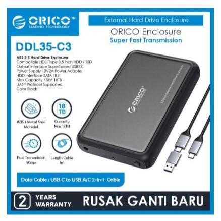 ORICO DDL35-C3 3.5-Inch HDD Enclosure Type-C