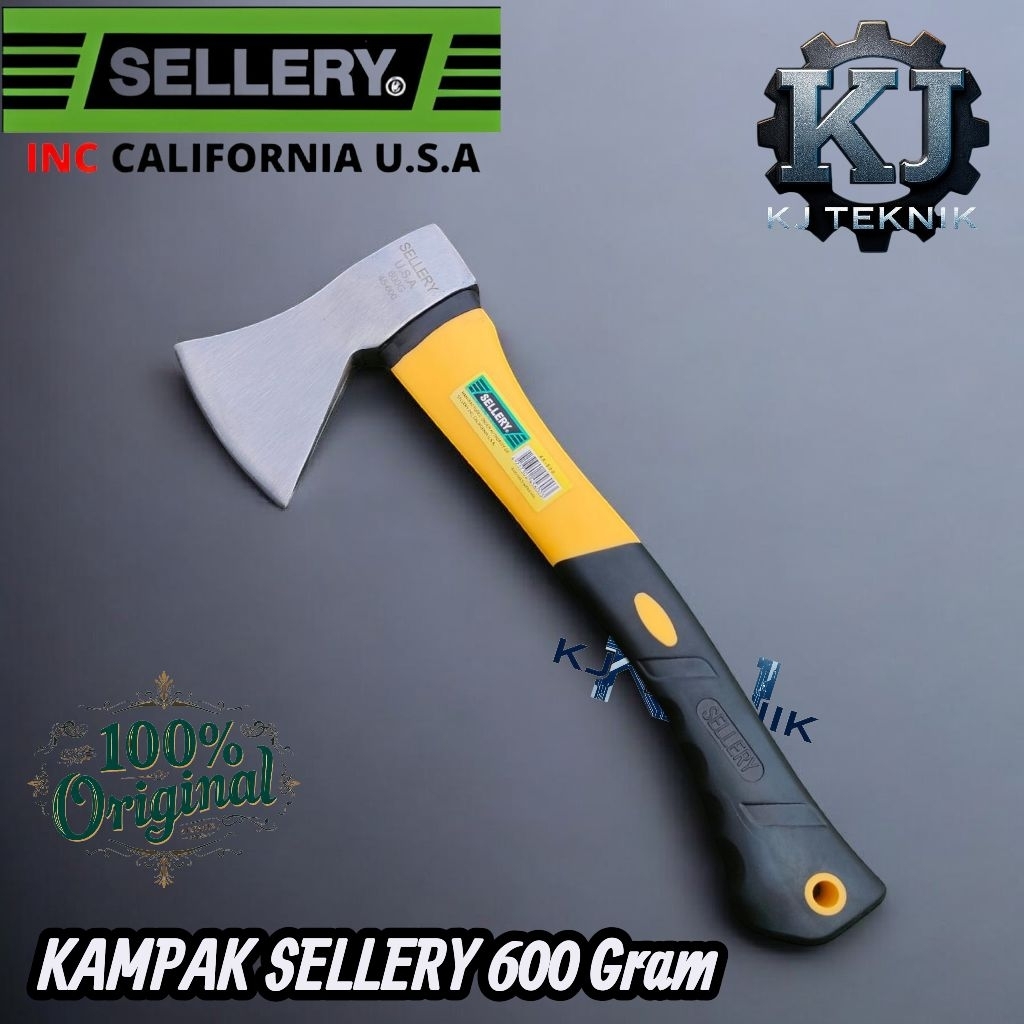 Kampak Sellery U.S.A 600 Gram Kapak Belah Kayu Gagang Karet Super Tajam