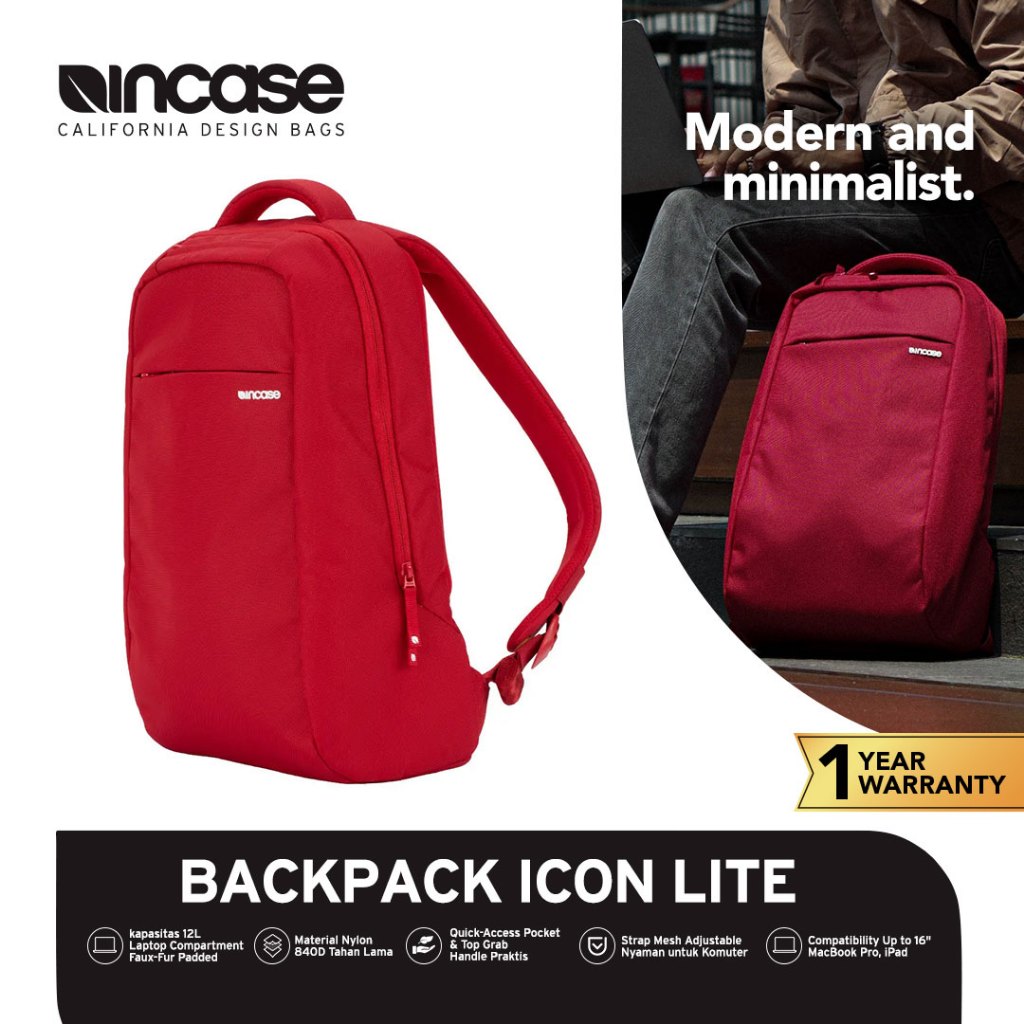Incase Icon Lite  Backpack For Macbook Up To 16 inch | Tas Ransel | Tas Pria | Tas Kantor | Tas Kerj