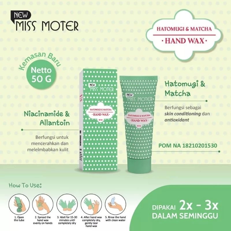 Miss Moter Hand Wax Hatomugi dan Matcha Peel OffBPOM ORI