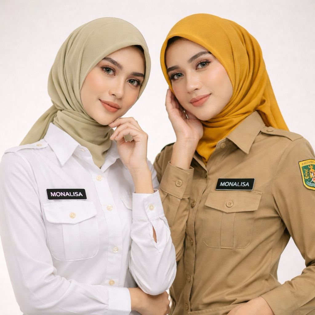 Hijab Paris Jadul Mustard Khaki Muda | Hijab PNS ASN | Kerudung Dinas Kantor Wanita