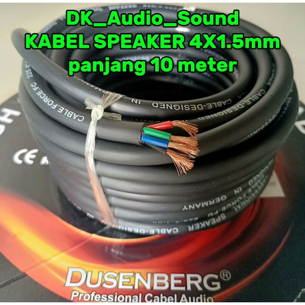 kabel speaker 4x1.5mm 10 meter dusenberg kabel sound isi 4 kabel audio isi 4