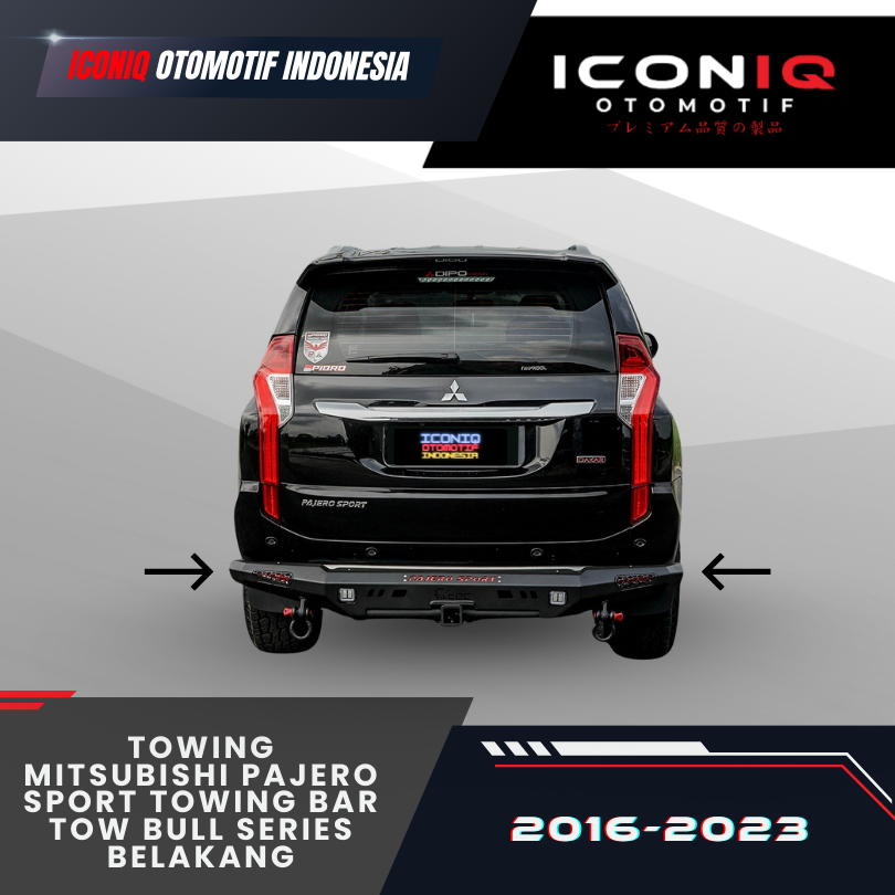 TOWING MITSUBISHI PAJERO SPORT (2016-2023) TOWING BAR TOW BULL SERIES BELAKANG