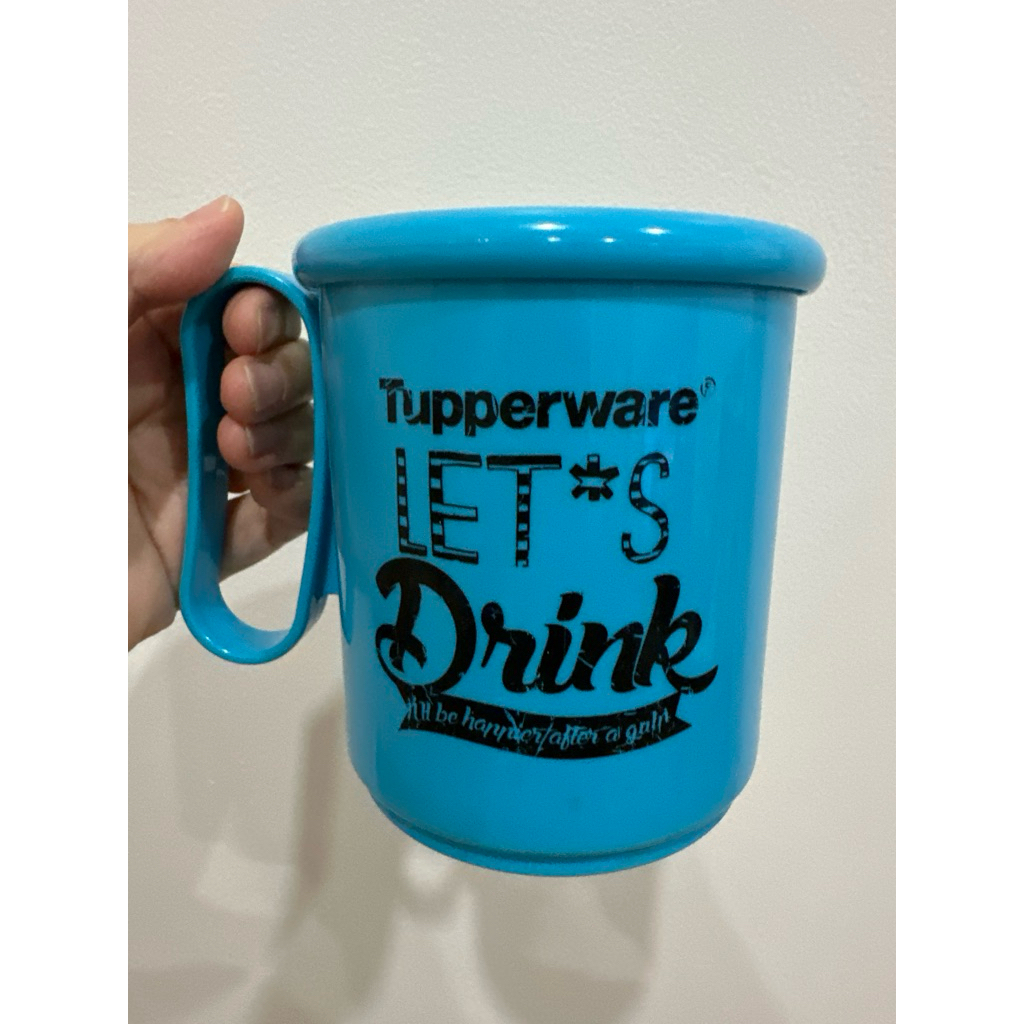 mug tupperware dengan tutup preloved