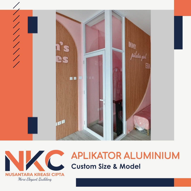PINTU KACA SWING ALUMINIUM 80x200cm, COCOK UNTUK PERKANTORAN MAUPUN RUMAH,