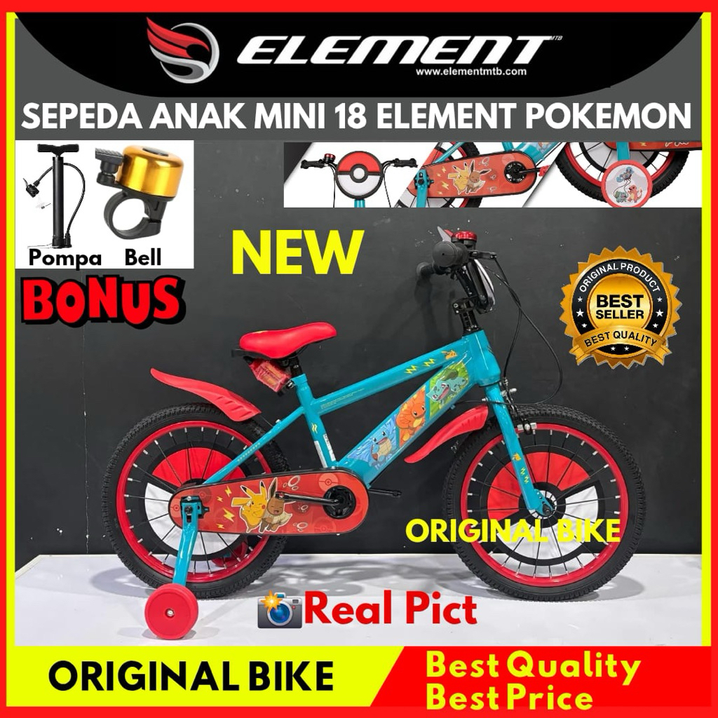Sepeda Anak Laki Laki 18 Bmx Element Coyote Pokemon Terbaru