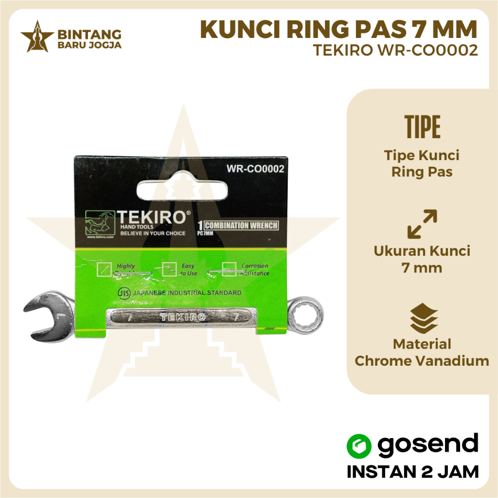 TEKIRO KUNCI RING PAS 7 MM TEKIRO KUNCI RINGPAS 7 MM