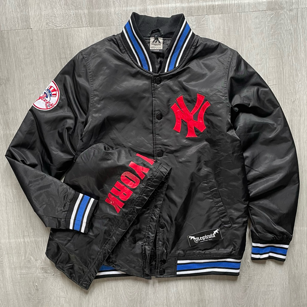 MLB Yankees by Majestic With Hoodie Varsity Jacket