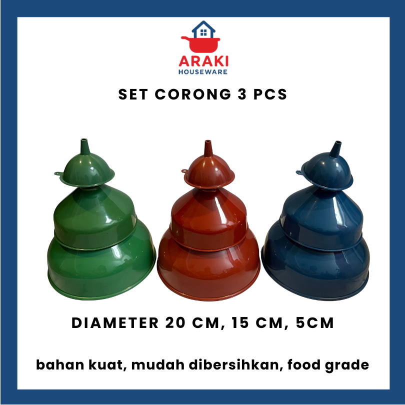 SET 3 PCS CORONG MINYAK 20 CM, 15 CM, 5 CM | CORONG AIR