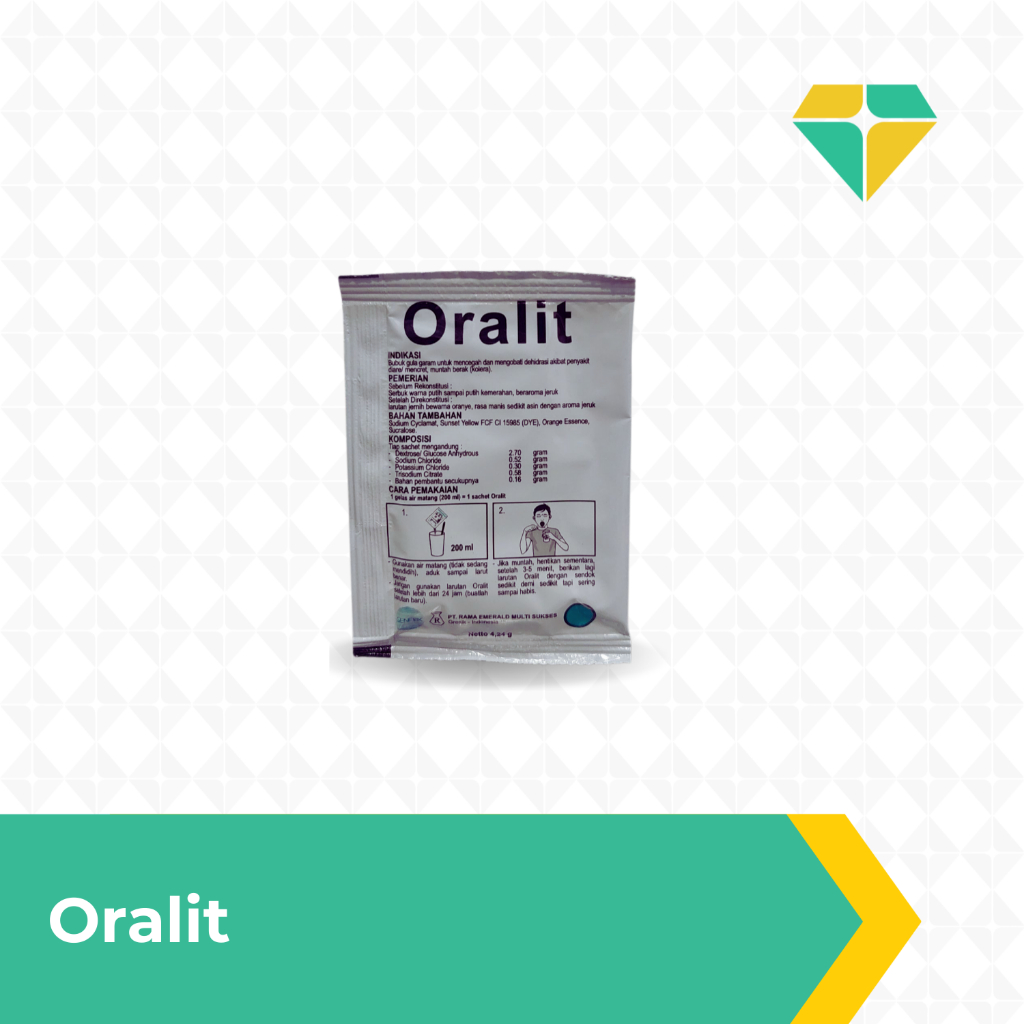 Oralit 1 Sachet - Serbuk Elektrolit untuk Atasi Dehidrasi Anak dan Dewasa