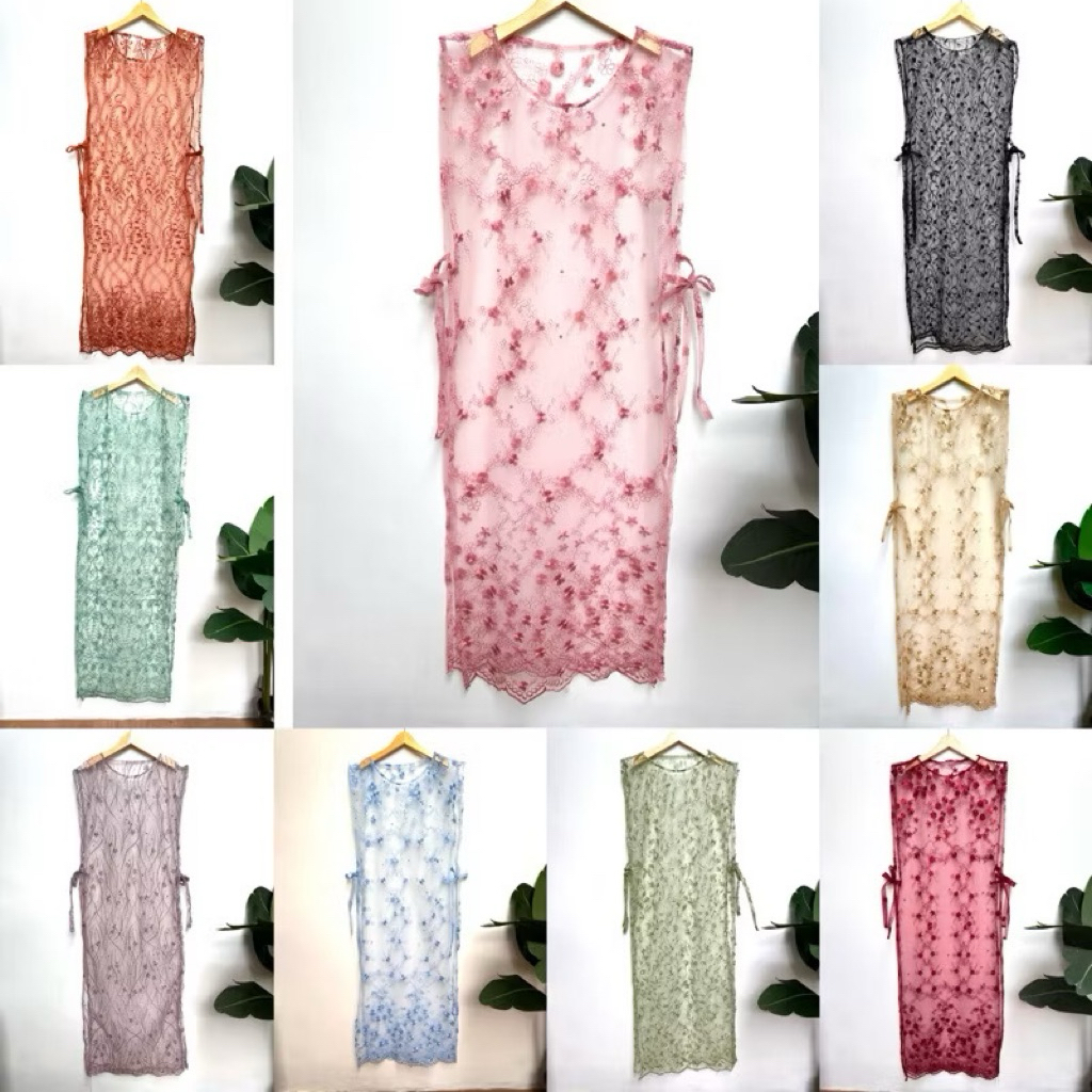 (DFS COD) OUTER BROKAT LONG VEST TULLE VEST TILE BROKAT PANJANG MURAH