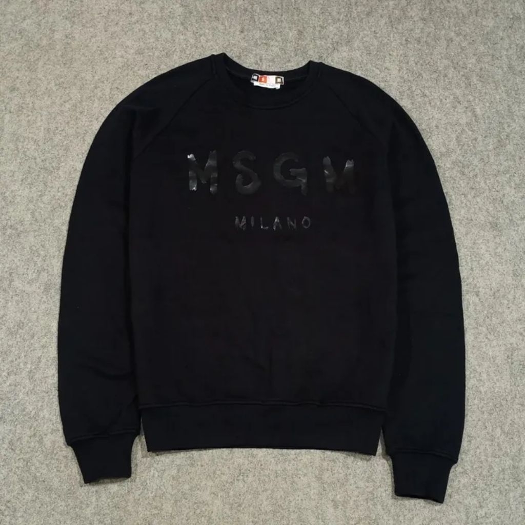 crewneck pria lengan Panjang MSGM size L second hitam polos