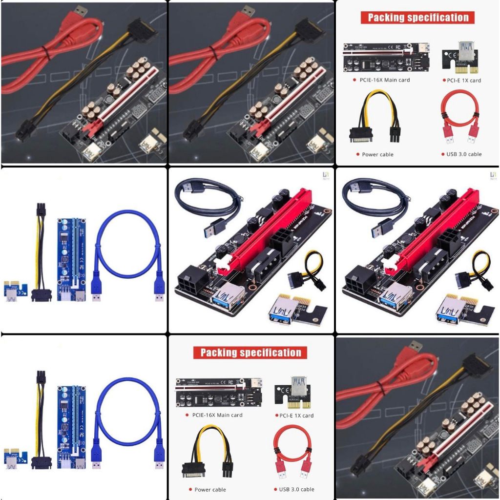 PCIe Riser Card 009S Plus 006C VER018PRO 4-8-12 Kapasitor