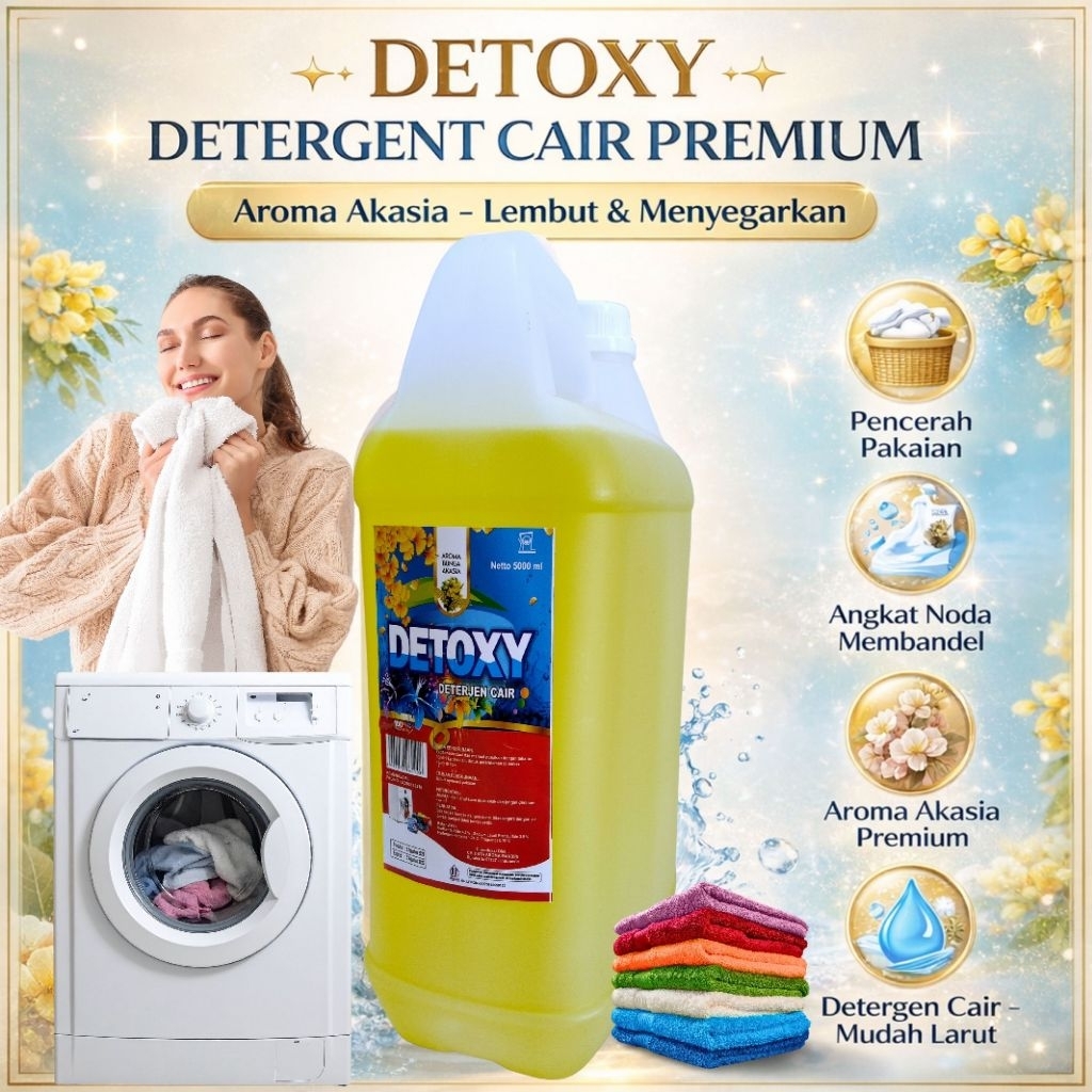 Detergen Detoxy Akasia Premium - Pencerah Pakaian 5Lt - By YPL
