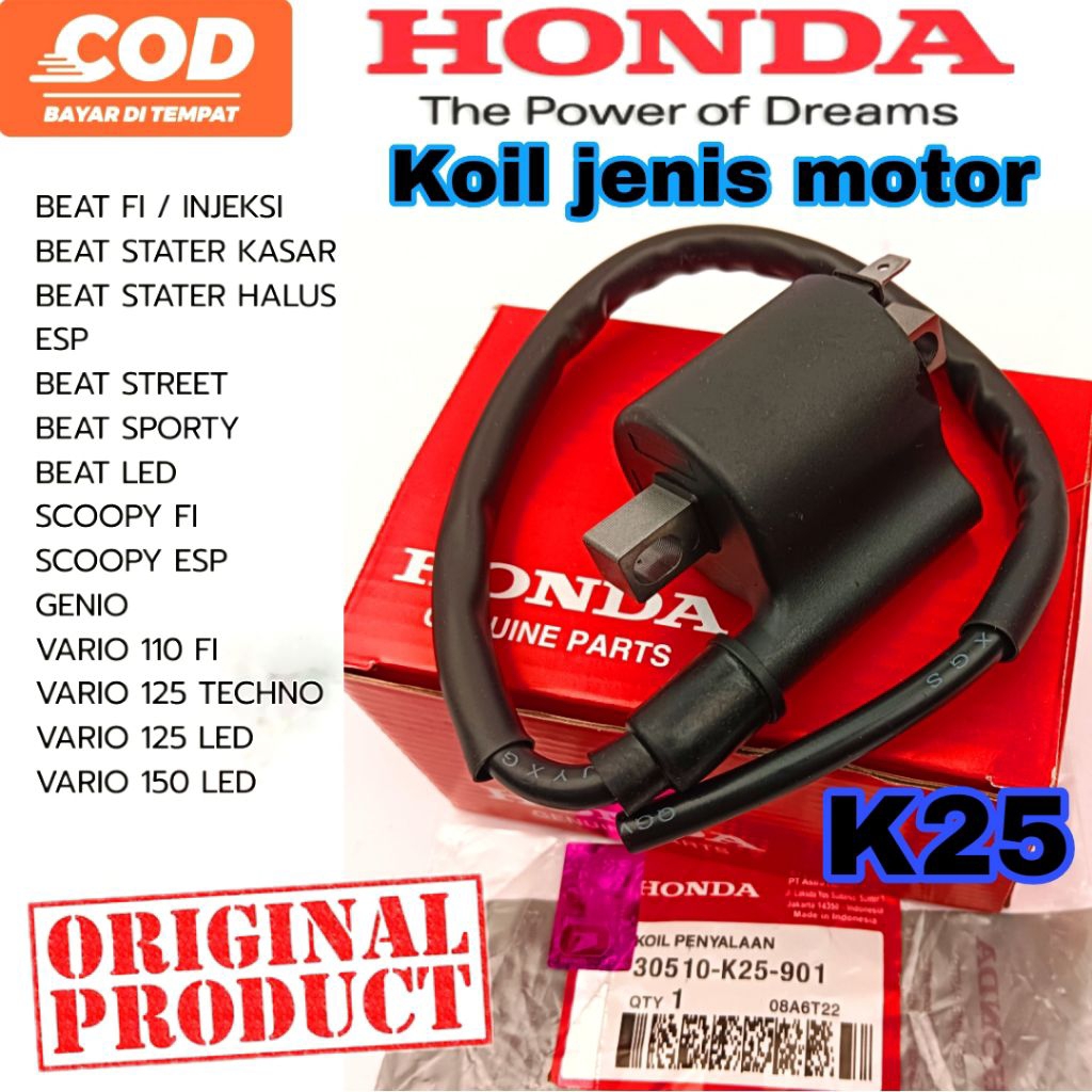 K25 Coil koil original ori Motor honda beat fi beat pop beat street scoopy fi spacy fi vario 110 f1 
