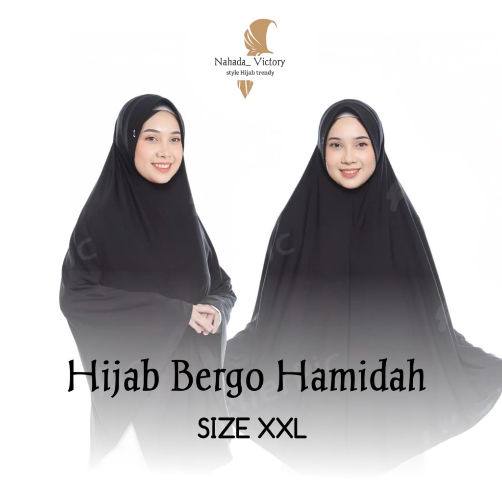 Hijab Khimar Bergo Hamidah Jumbo XXL Spandek Jersey | Jilbab Mukena Bergo Simple Pad XXL Spandek Jer