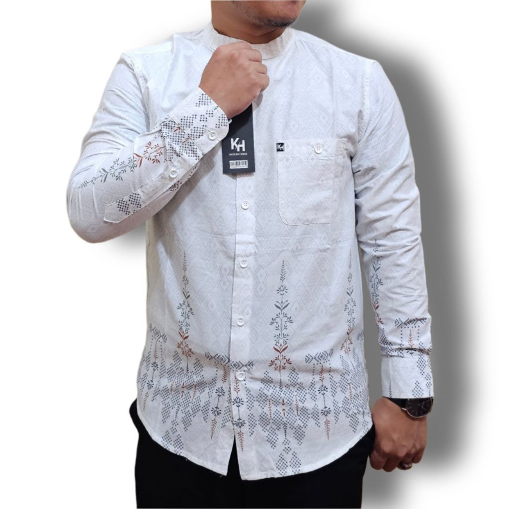 FaiRis Kemko Dewasa KH Kemeja Koko Pria Lengan Panjang Bahan Katun Linen India Premium Ada Ukuran Ju