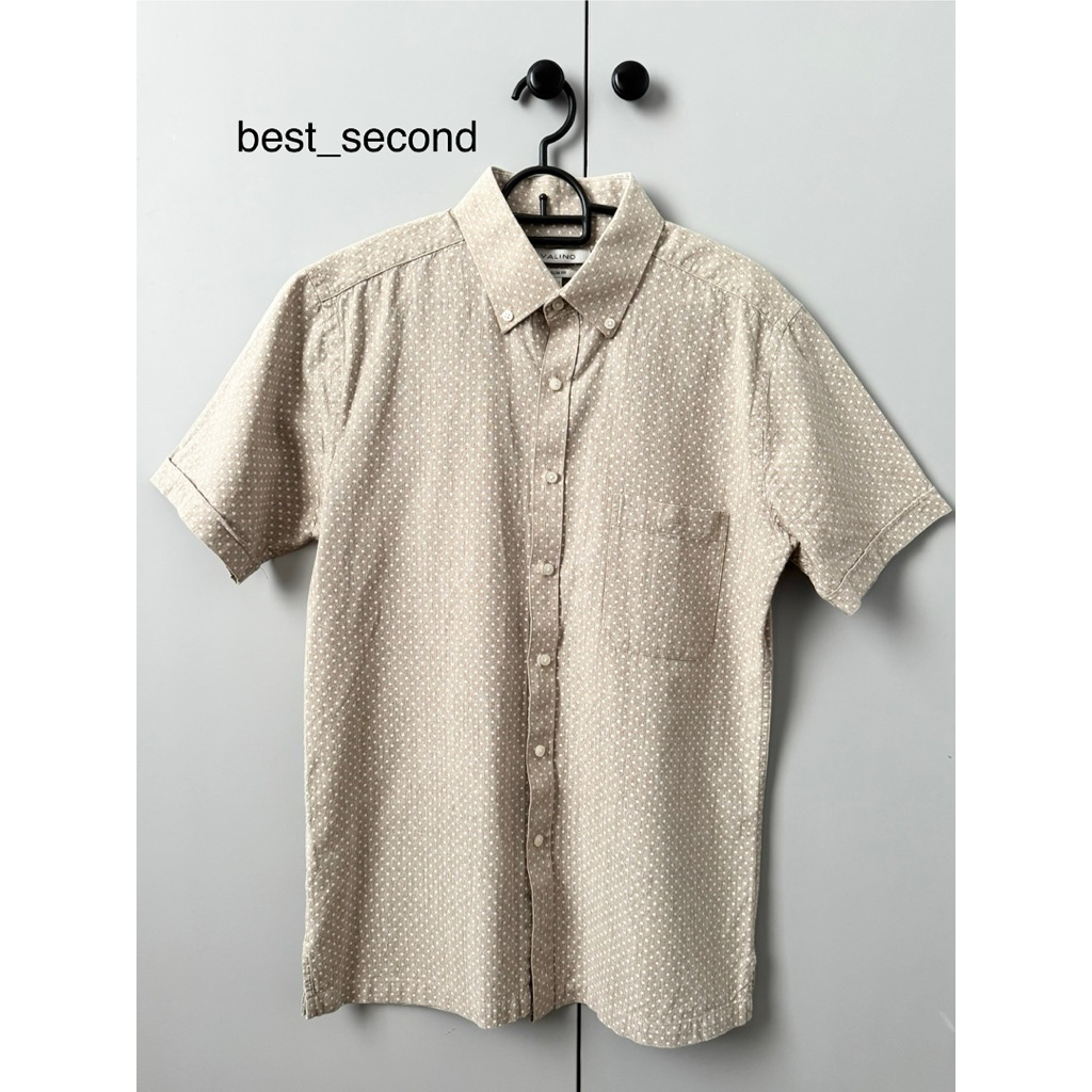[Preloved] VALINO Kemeja Lengan Pendek Pria - Beige