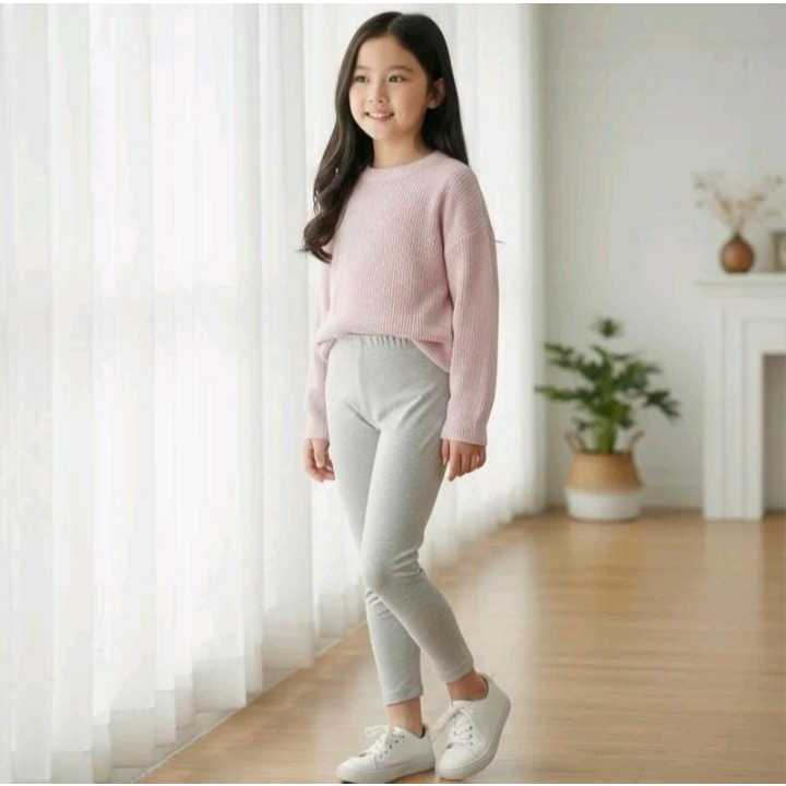 Legging Kaos Rayon Anak Usia 5 - 15 Tahun / Legging Anak Perempuan