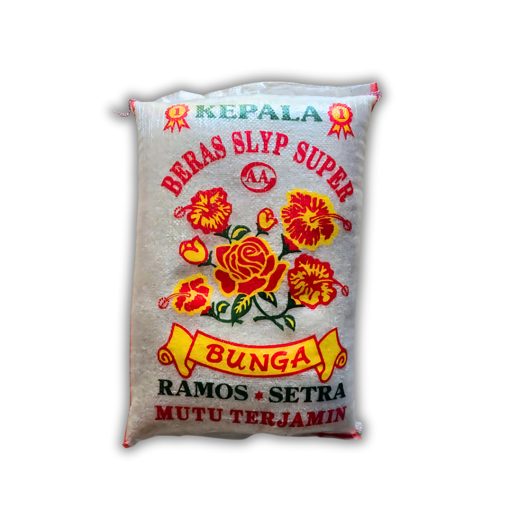 Beras Cap Bunga Kembang 10 kg - Beras Slyp Super - Beras Premium - Nasi Pulen - Kualitas Super - 10k
