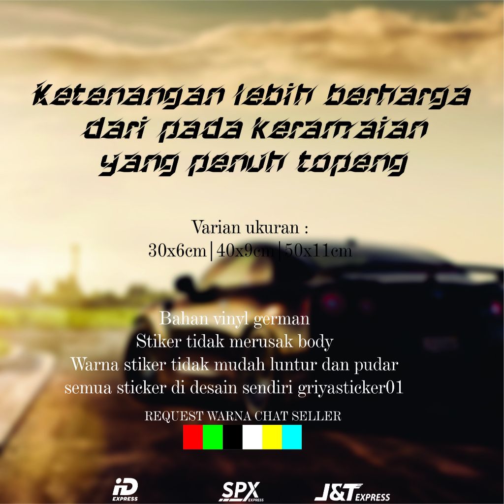 cutting stiker ketenangan/stiker truck/stiker murah promo/stiker custom/stiker kaca mobil/ stiker ka