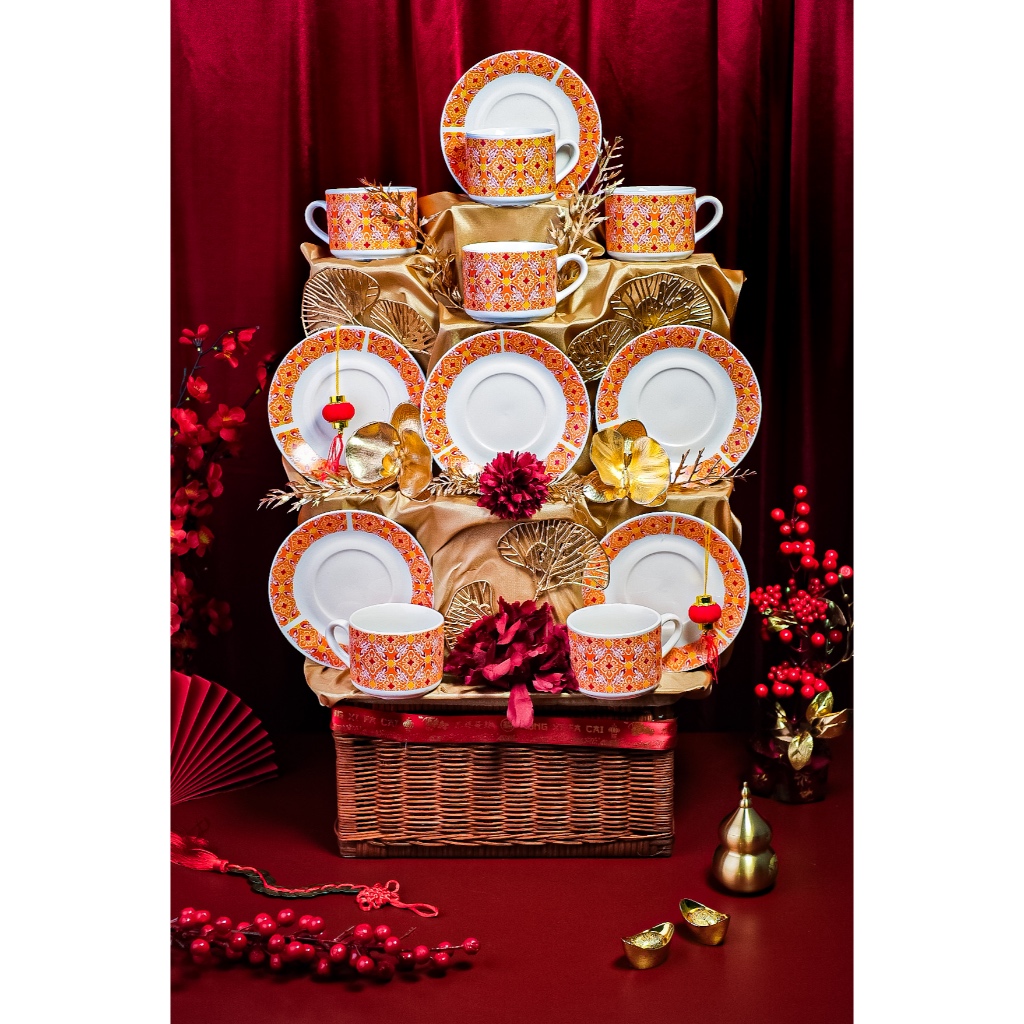 SERENIA TEA SET - Hampers Tea Cup Set Imlek, Hampers Keramik Imlek, Hampers Premium CNY