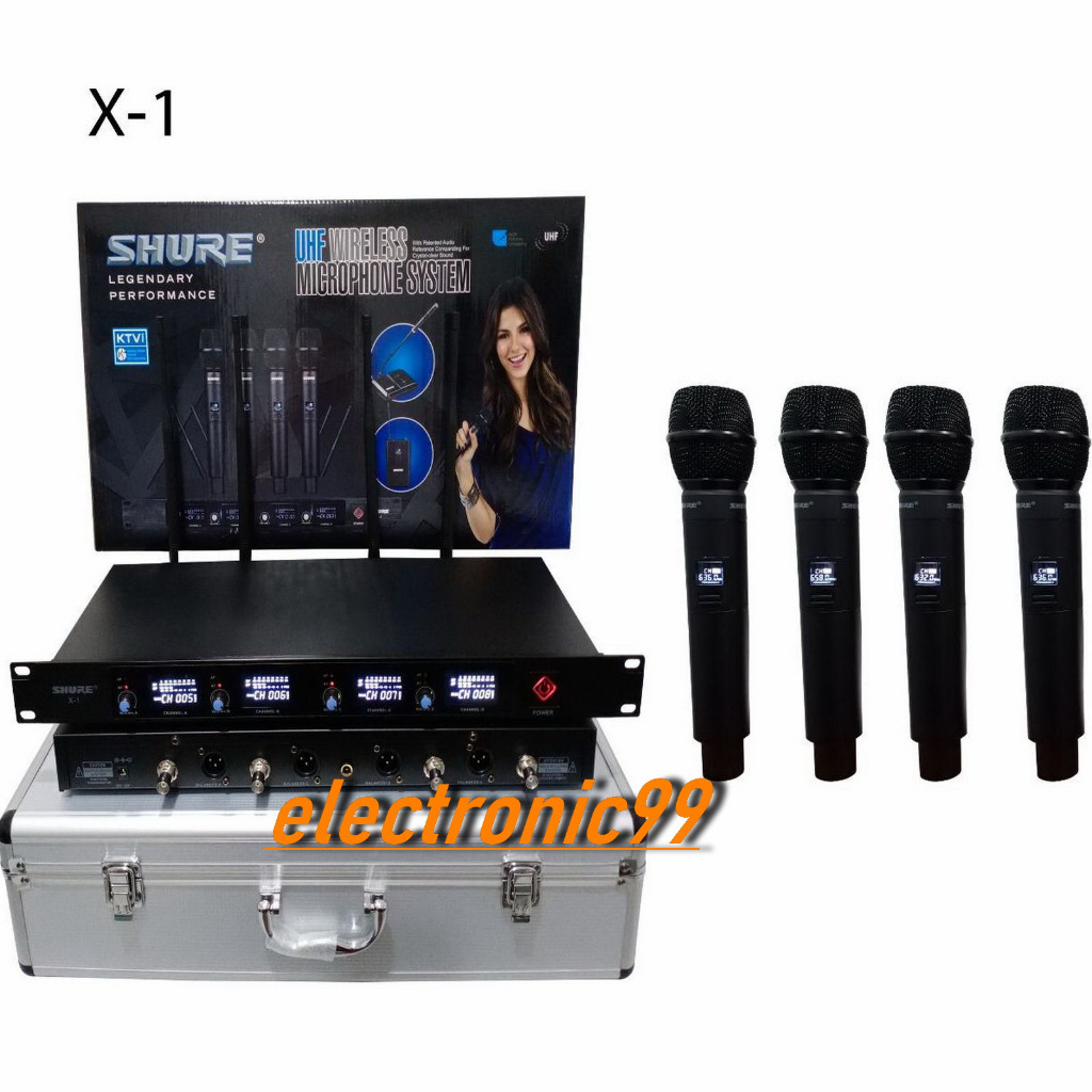MIC WIRELESS SHURE X1 4 MIC WIRELESS SHUREX1 GRADE A+