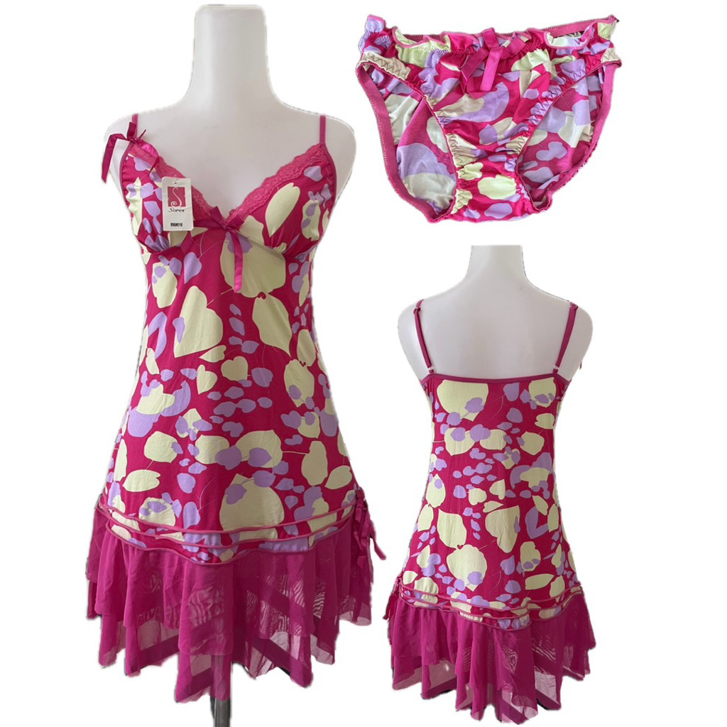 SOREX LINGERIE DRESS SET + PANTY G STRING BAJU DINAS SOREX SEXY BAJU TIDUR RUMAHAN