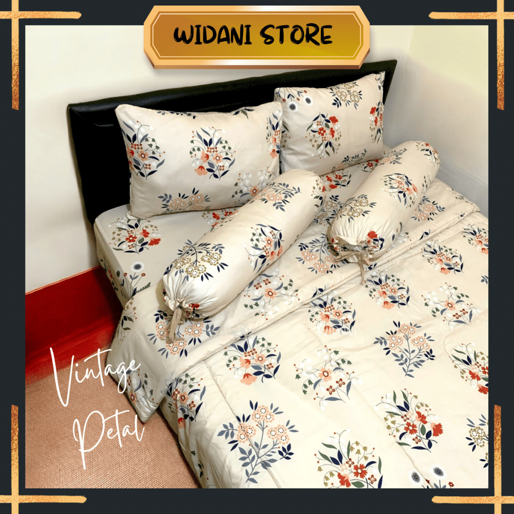 BEDCOVER SET SPREI VINTAGE PETAL // BEDCOVER SET SPREI MOTIF AESTHETIC [WIDANI STORE]