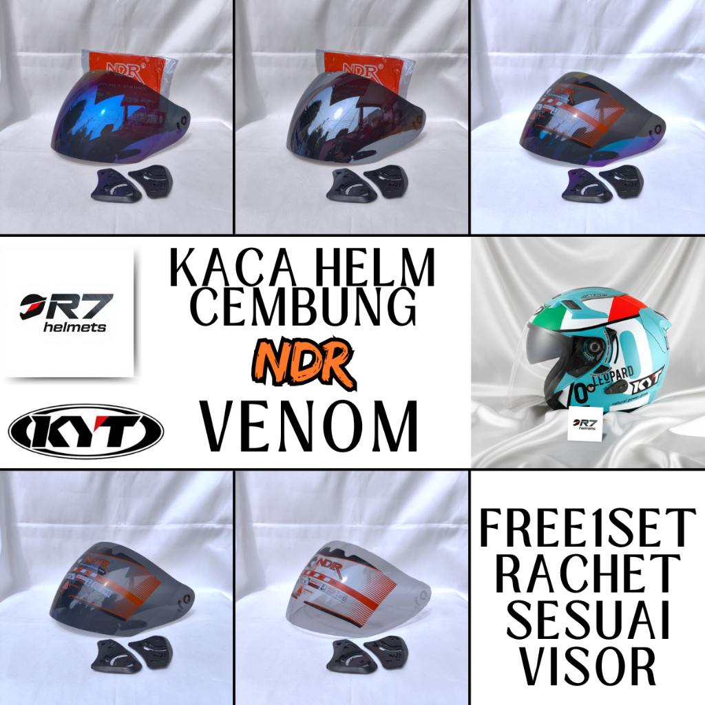 Kaca Helm KYT VENOM Visor Helmet CEMBUNG venom open ganteng kyt iridium murah